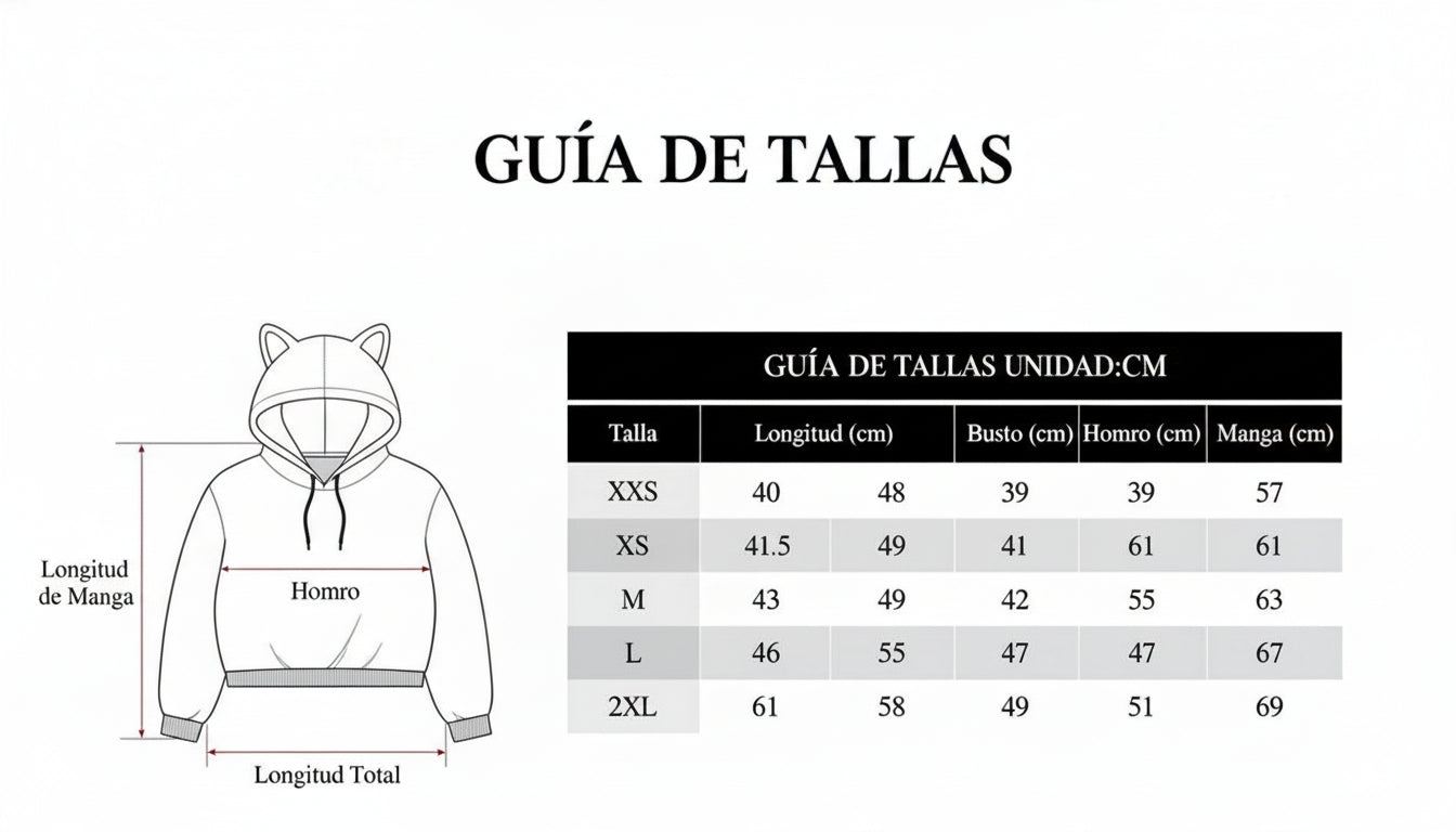 Sudadera  Crop Top Kpop - Capucha con Orejitas