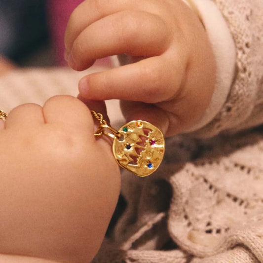 Mama Coin Necklace — Gold & Gemstones