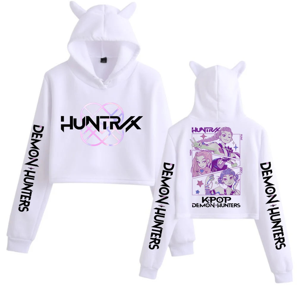 Sudadera  Crop Top Kpop - Capucha con Orejitas